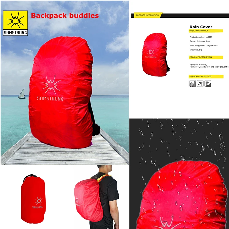 Samstrong Waterproof Rain Cover Backpack Outdoor Mud Dust Bag Climbing Hiking Travel Kits Suit For 20L-35L-50L-70L | Спорт и