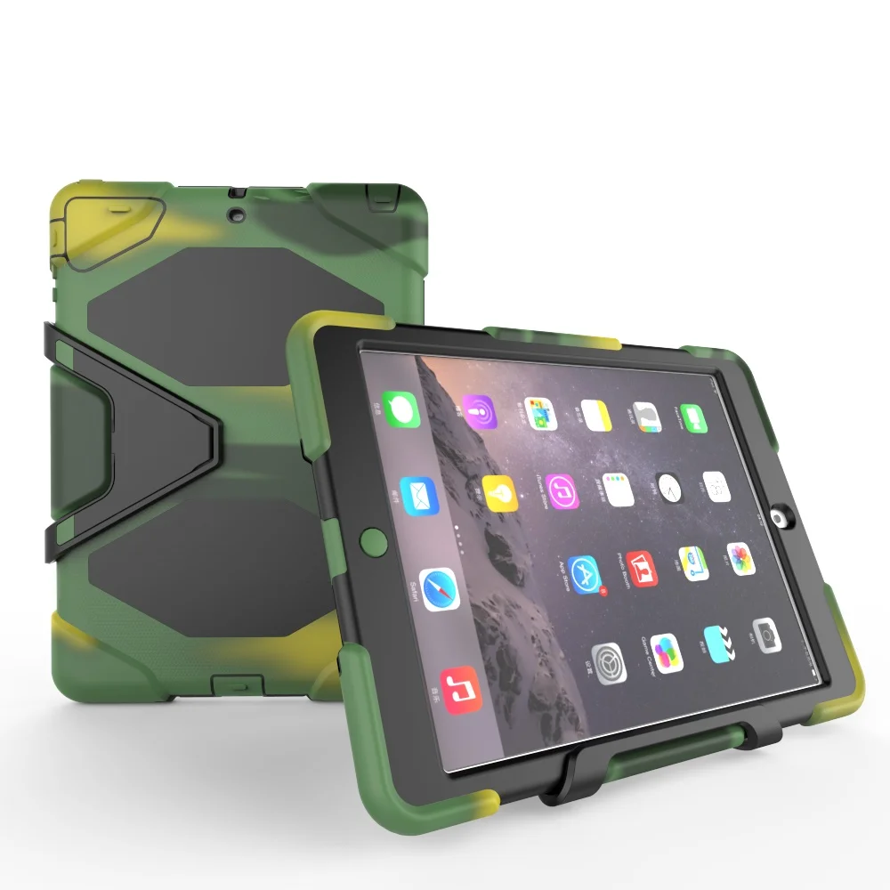 Waterproof Shock Dirt Snow Sand Proof Extreme Army Military Heavy Duty Kickstand Cover Tablet Case For iPad 5 ipad air1