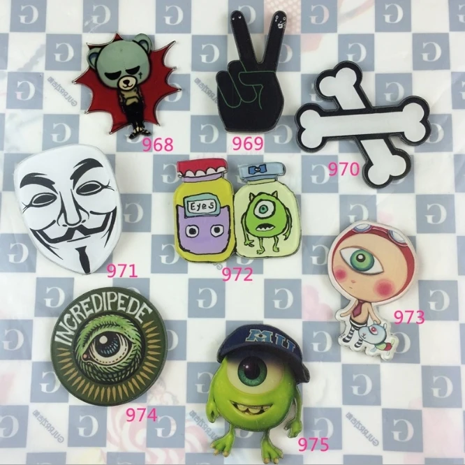 1 шт. милые значки с изображением Больших Глаз для детской одежды акриловые милый