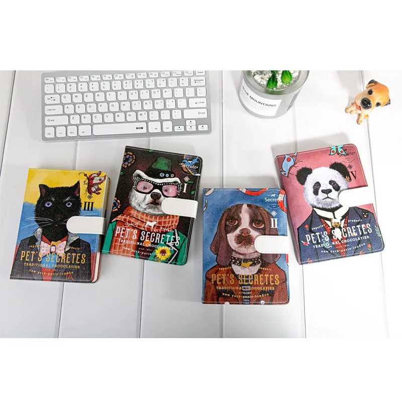 Original creative cute animals theme hardcover school student composition notebooks stationery fine copy line book A6 | Канцтовары для