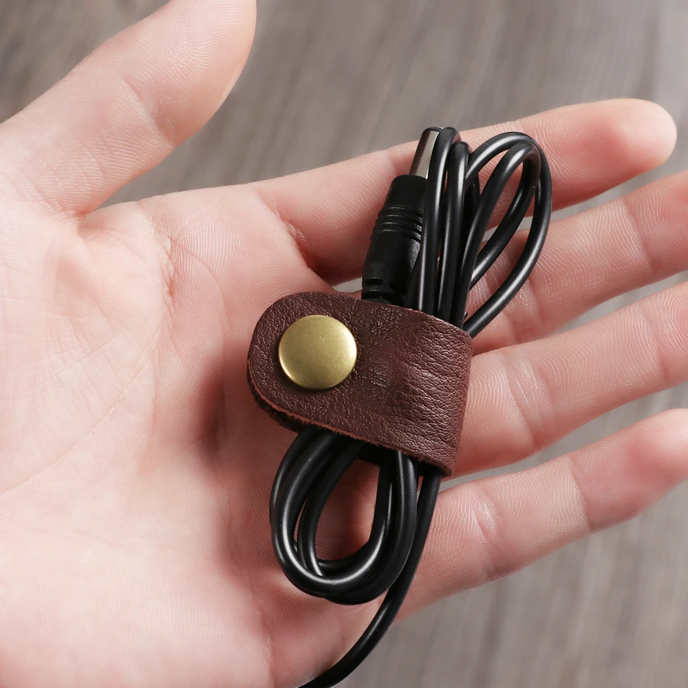 1 шт. 8*2 см гарнитура наушники провод портативный кабель USB шнур кожаный намоточный чехол для наушников домашняя школа стол менеджер провода Органайзер