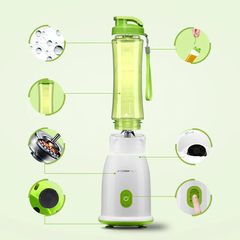 Носить мини Электрический Портативный соковыжималка 304 Нержавеющая сталь