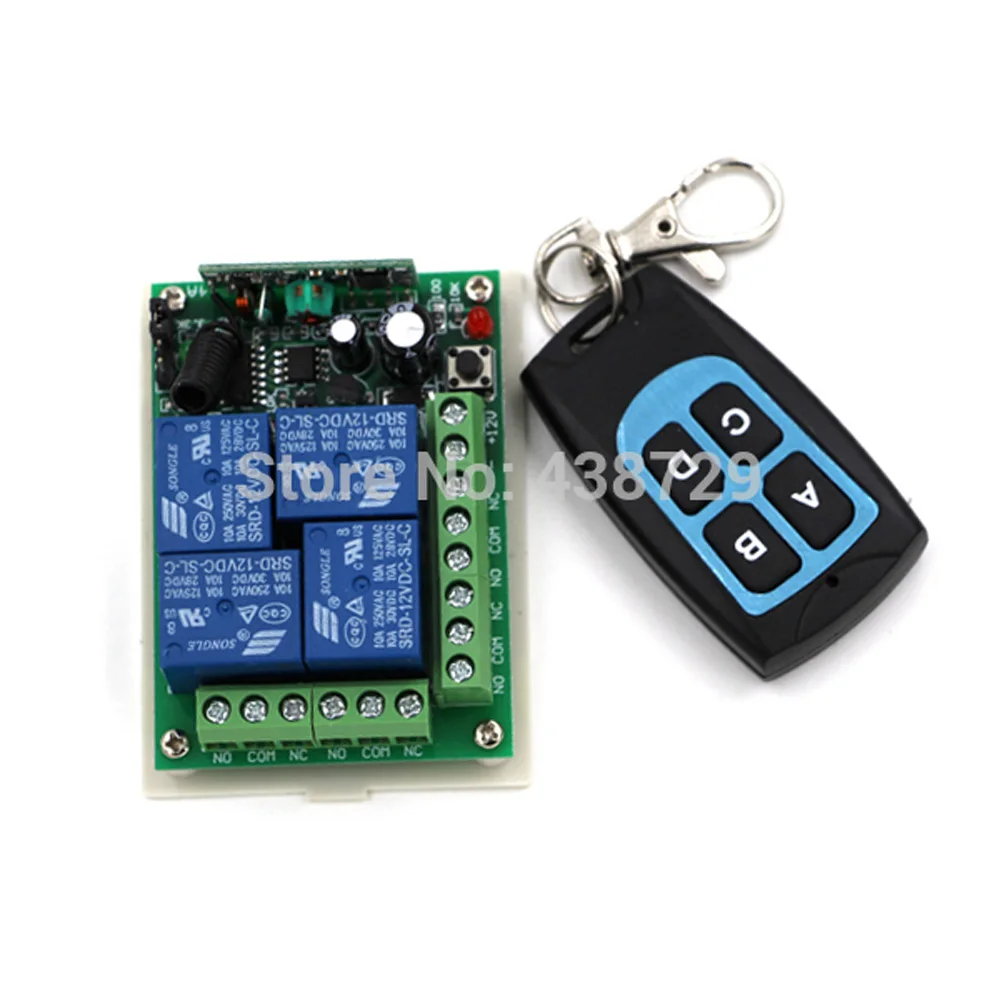 DC12V 24V 4CH RF беспроводной пульт дистанционного управления реле системы безопасности Гаражные двери, ворота электрические двери Водонепроницаемый передатчик - Цвет: 1TX 1RX