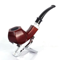 1 pcs smoking accessories pipes classic nature handmade red wood smoking pipe filter accessaries bent round smoke pipe