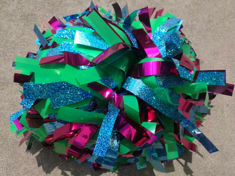 Болельщик Poms 3/4 &quotx 6&quot ~ болельщик pom пластик зеленый/металлик Светло ярко