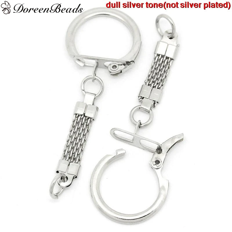 DoreenBeads брелоки и брелоки тусклый серебряный цвет 6,2 см x 2,3 см, 30 шт., брелоки Длина: 3,8 см(B27327