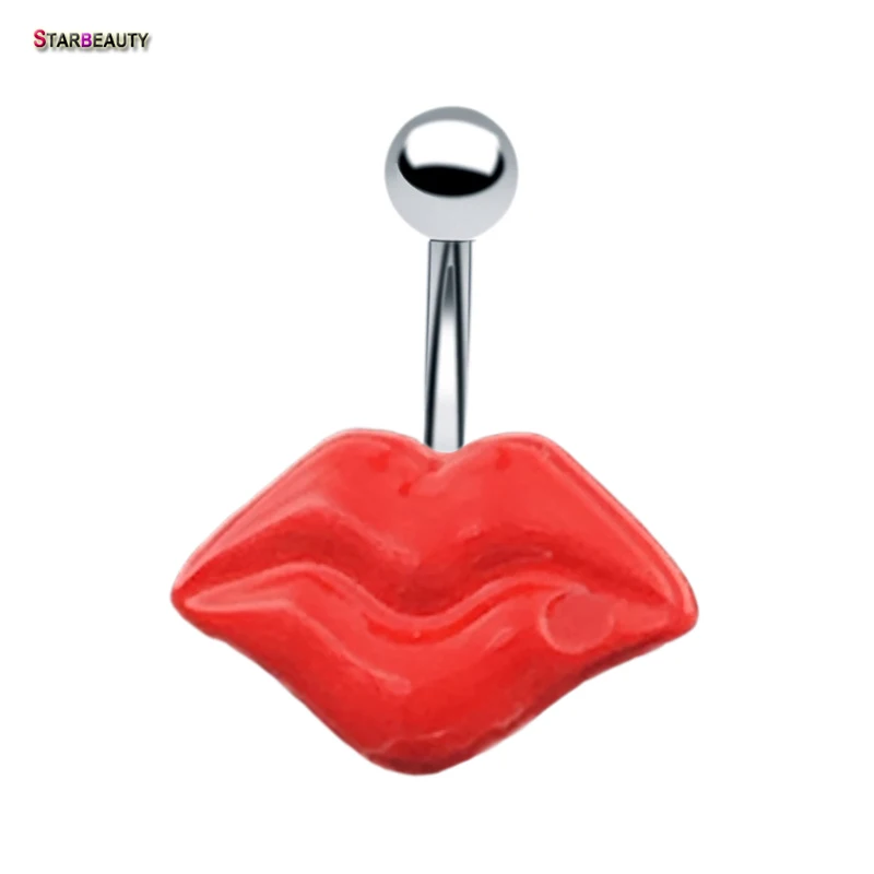 Кольцо для пирсинга живота из хирургической стали и акрила 14 г 1 шт.|piercing ring|belly button