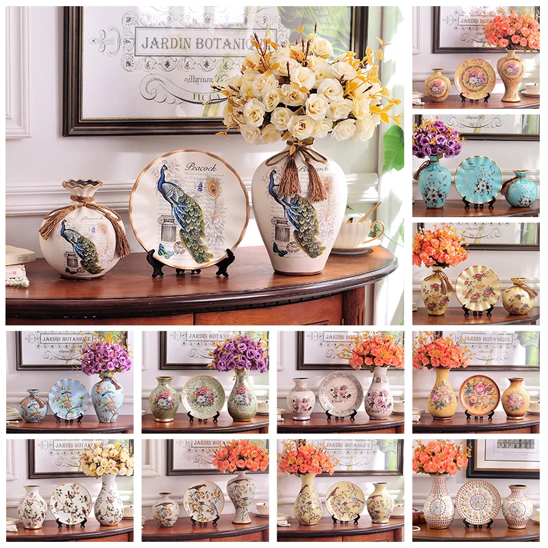 3 шт. керамическая ваза + искусственные цветы|vases decoratives|vase homeluxury vase |