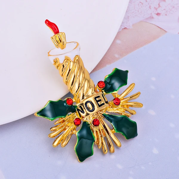 Новая модная Высококачественная уникальная Рождественская брошь в виде свечи
