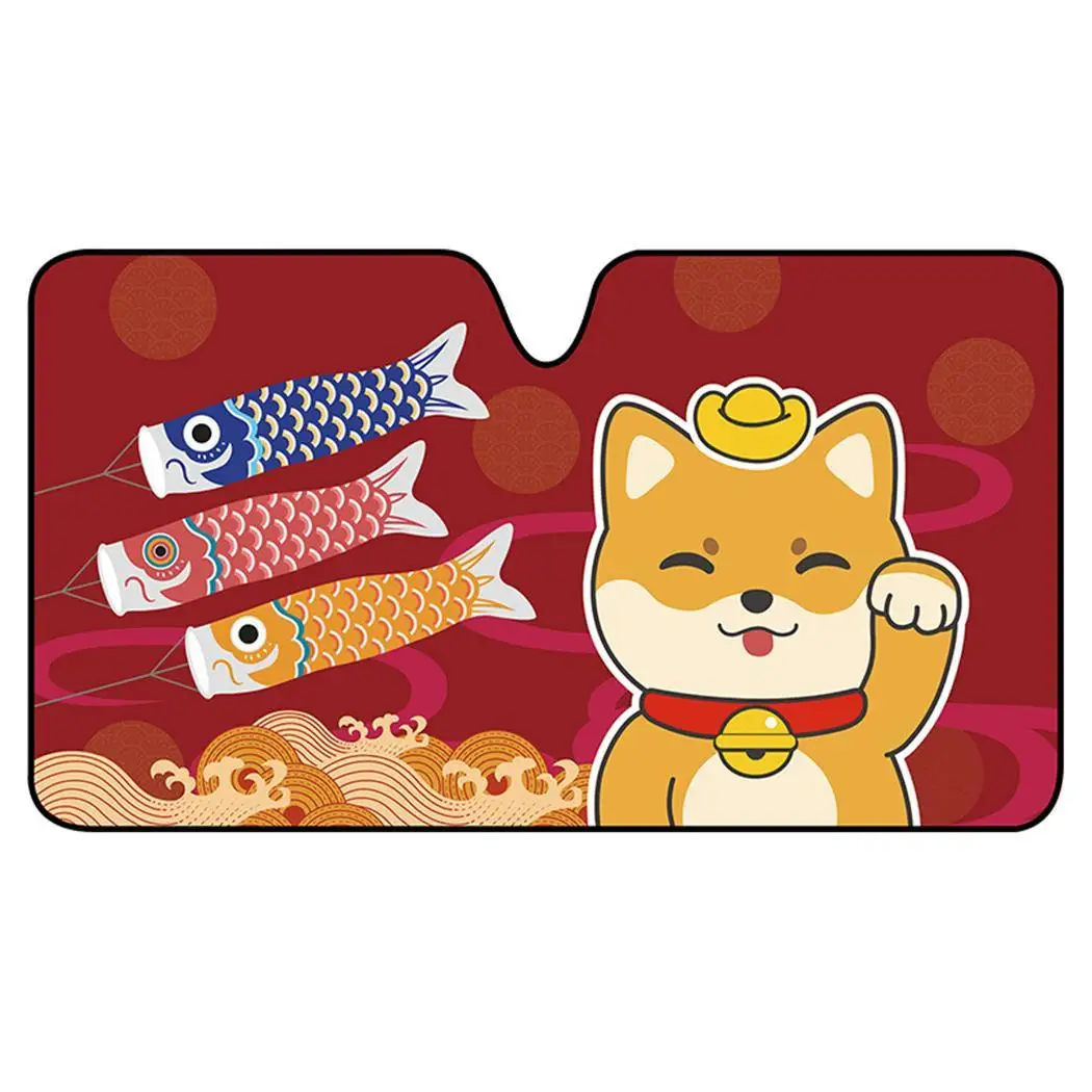 2Pcs Car Front Window Sundshade Cartoon General Sun 1-9 As Picture Shade Visor Cover Protection |