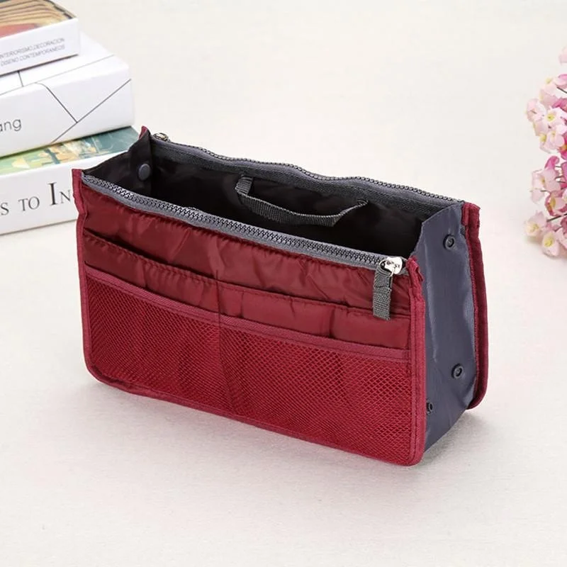 Г., настоящая сумка Maleta De Maquiagem, Женская практичная сумка, кошелек, нейлон, двойной Органайзер, вставка, косметическое хранение