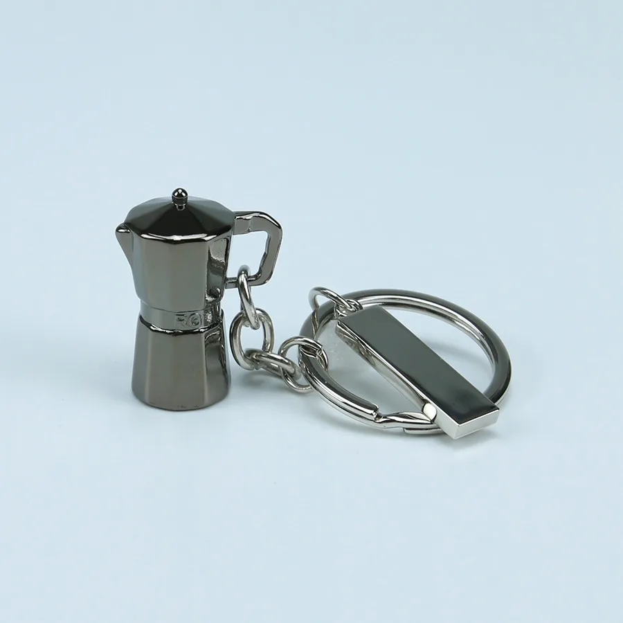 Black Moka 3x1.4 Пара эспрессо аксессуары брелоки мини Мясорубка трамбовка кофе французский горшок брелок кафе подарок для кофе брелок для влюбленных - Цвет: Black Moka 3x1.4
