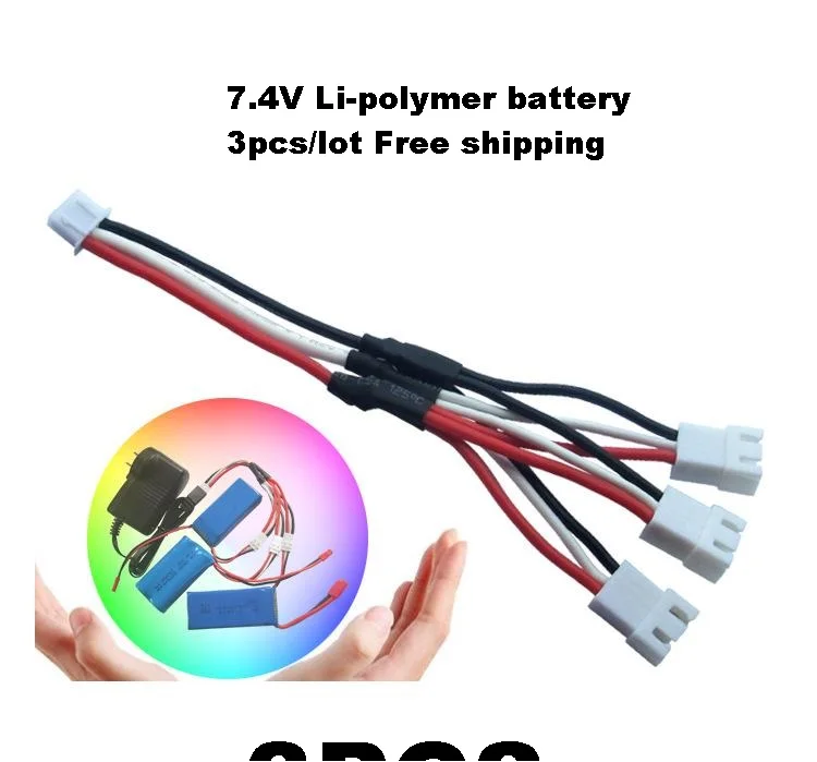 

YUKALA 3 in 1 charger cable for 7.4V Li-polymer battery 3pcs/lot Free shipping