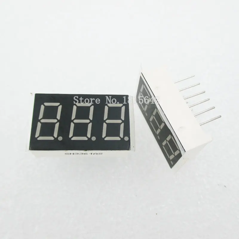

5PCS 3bit 3 bit Common Anode Positive Digital Tube 0.36" 0.36in. Red LED Display 7 Segment Digit