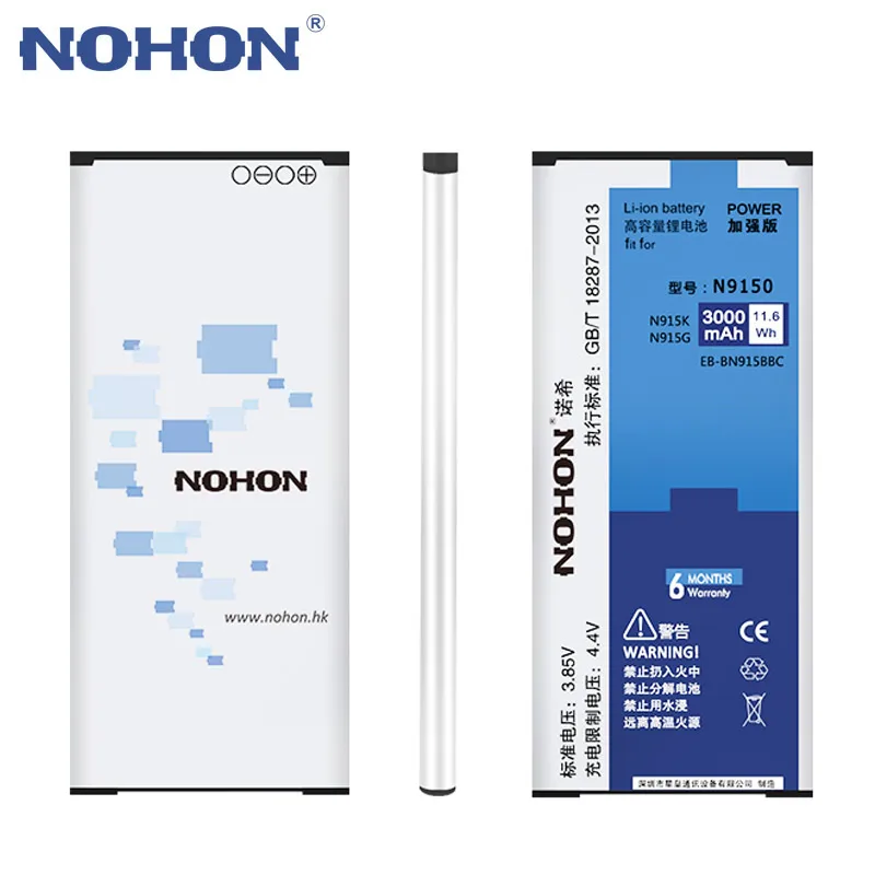 Высокое качество оригинальный nohon аккумулятор 3000 мАч для samsung Note Edge N9150 EB BN915BBC N915G