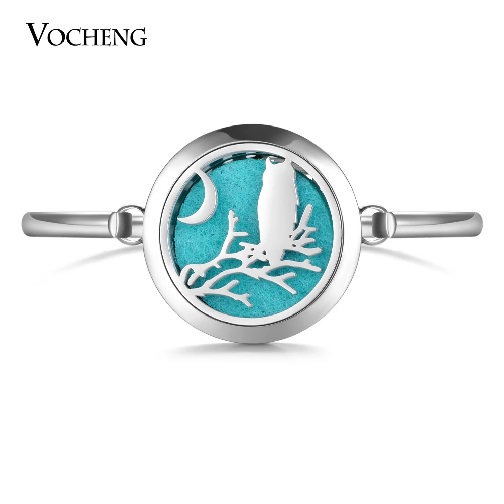 

10pcs/lot Essential Oil Diffuser Bracelet Halloween Stainless Steel Perfume Locket Bangle 2 Styles without Felt Pads VA-728*10