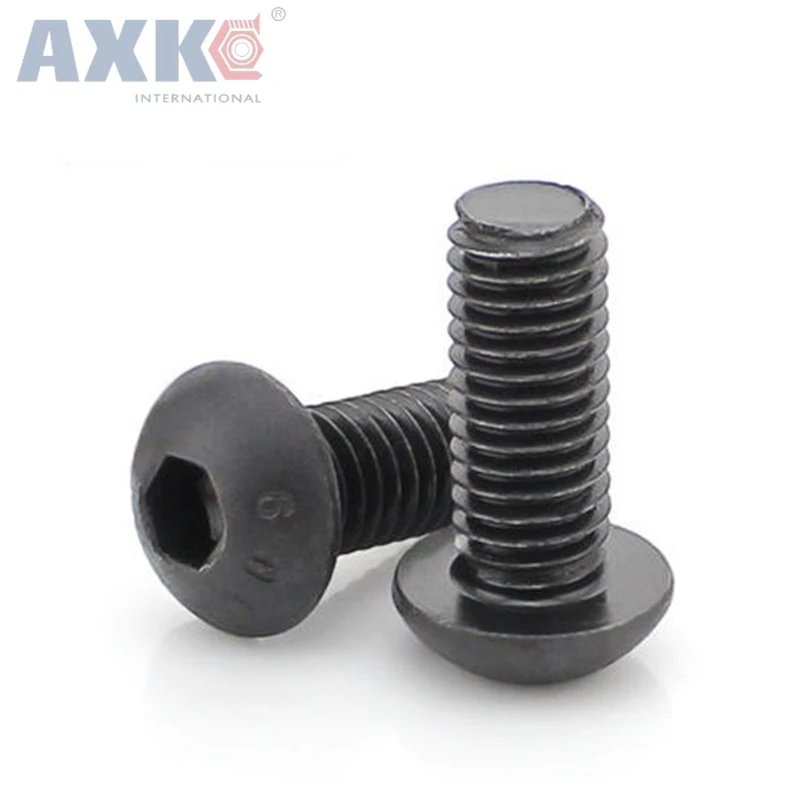 AXK M3X5mm 100 шт./лот ISO7380 Шестигранная головка винта с шестигранной головкой черный 10 9
