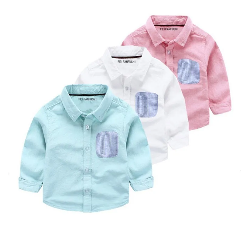 Осенняя хлопковая Футболка для мальчиков детская одежда рубашки маленьких белая