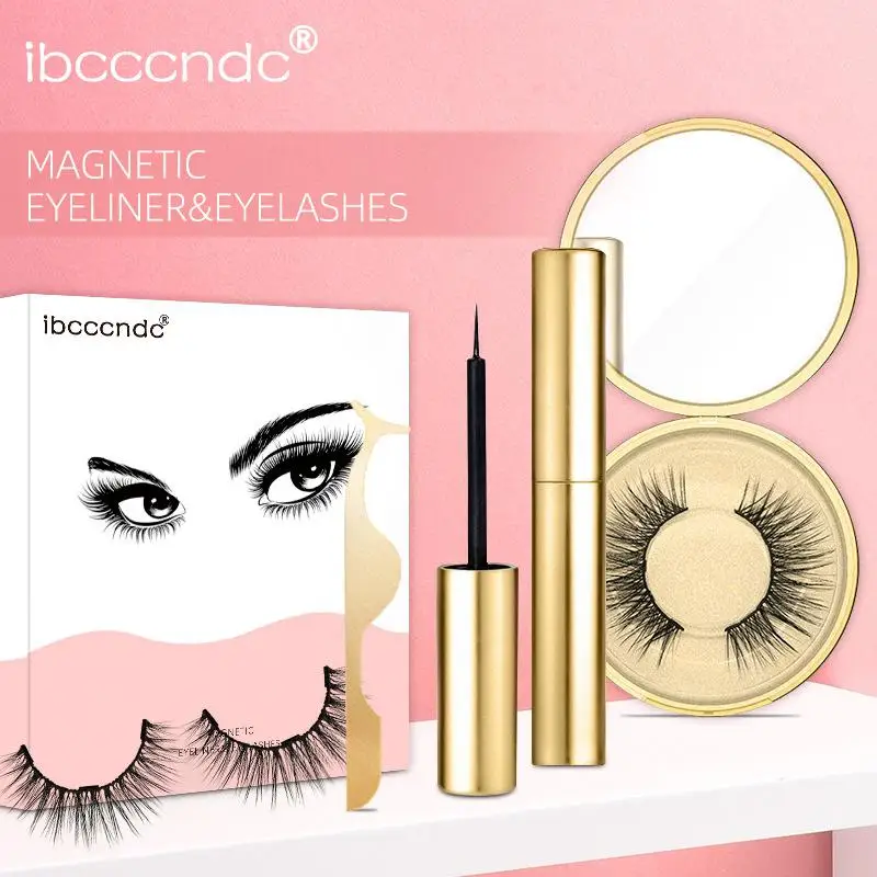 Магнитная подводка для глаз 3D комплект ресниц и жидкая водостойкая долговечная