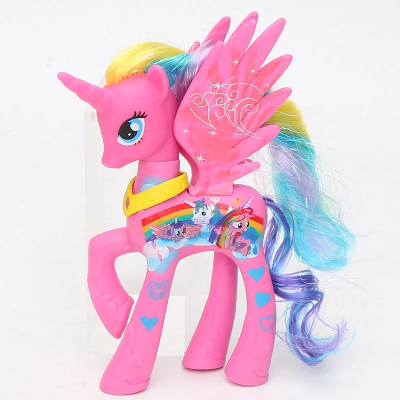 15 стилей 14 см игрушки My Little Pony Принцесса Селестия Луна Пинки Пай Радуга Дэш ПВХ Фигурки сумеречный единорог модель куклы