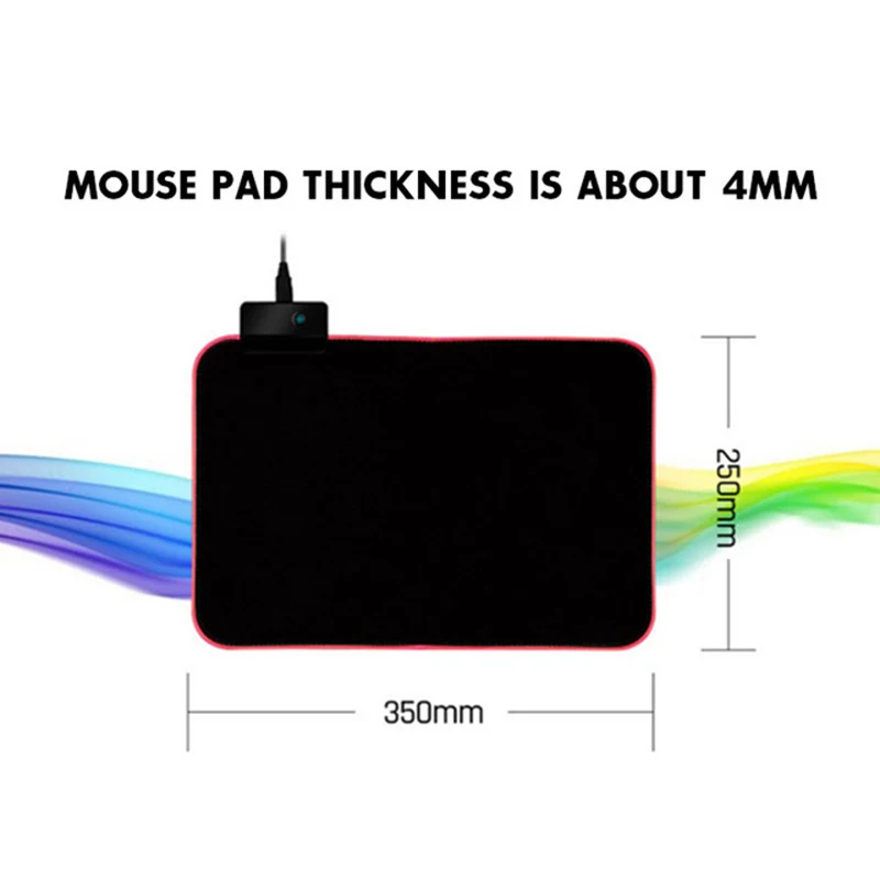Игровой коврик для мыши RGB светящийся светодиодный Противоскользящий