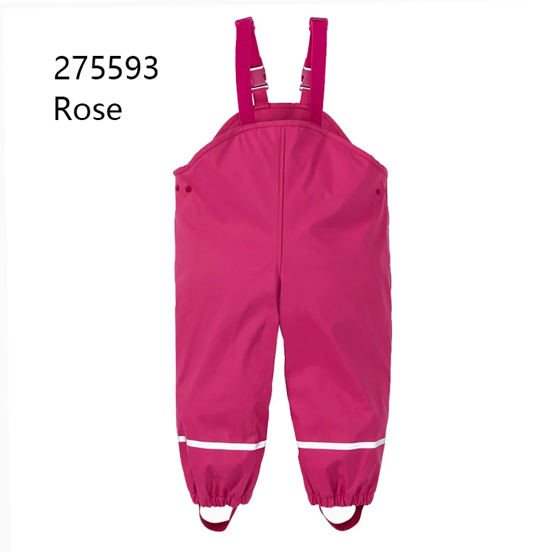 Rose 275593 Водонепроницаемые штаны для детей; теплые флисовые комбинезоны для маленьких мальчиков; зимний комбинезон из искусственной кожи для девочек; комбинезон для дождливой погоды; одежда для маленьких мальчиков - Цвет: Rose 275593