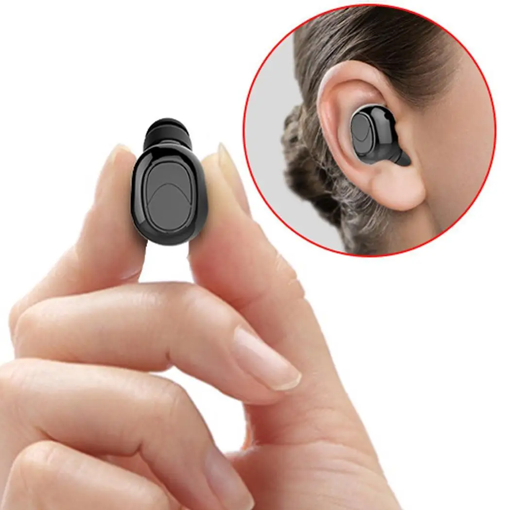 Мини беспроводной невидимый стерео наушники-вкладыши Bluetooth 50mA перезаряжаемый