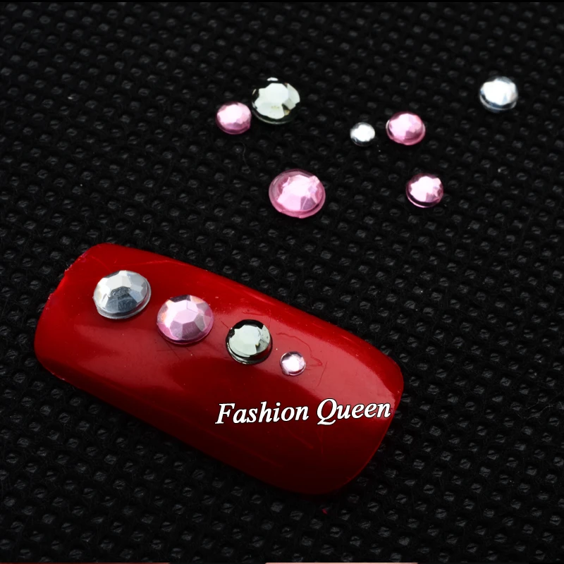 Прозрачные розовые и серые блестящие 3d Стразы для ногтевого дизайна