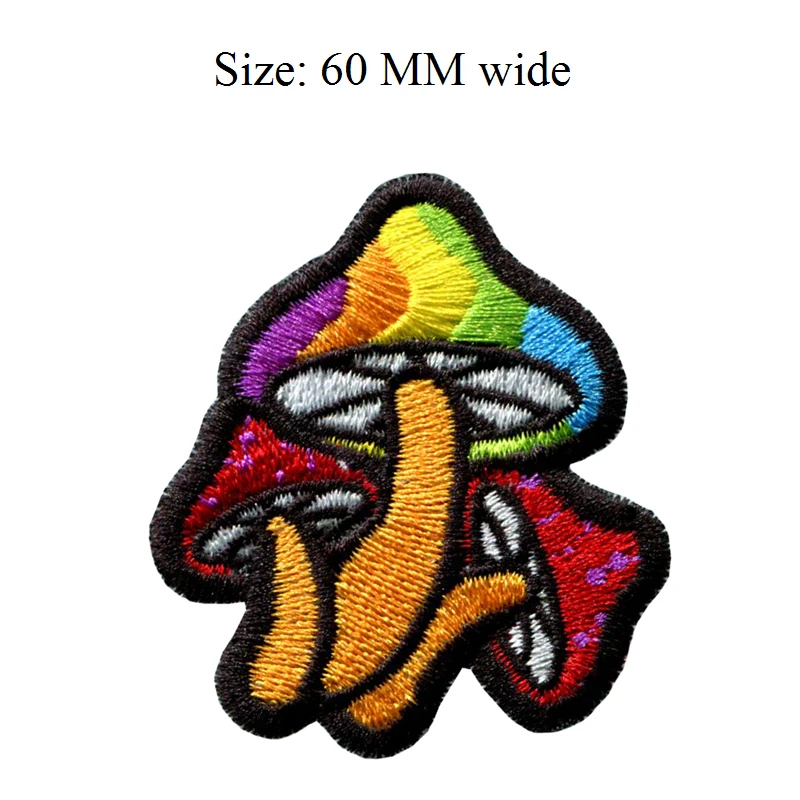 Coloured mushroom embroidery patch 60MM wide/Little item/new arrival/for shoe