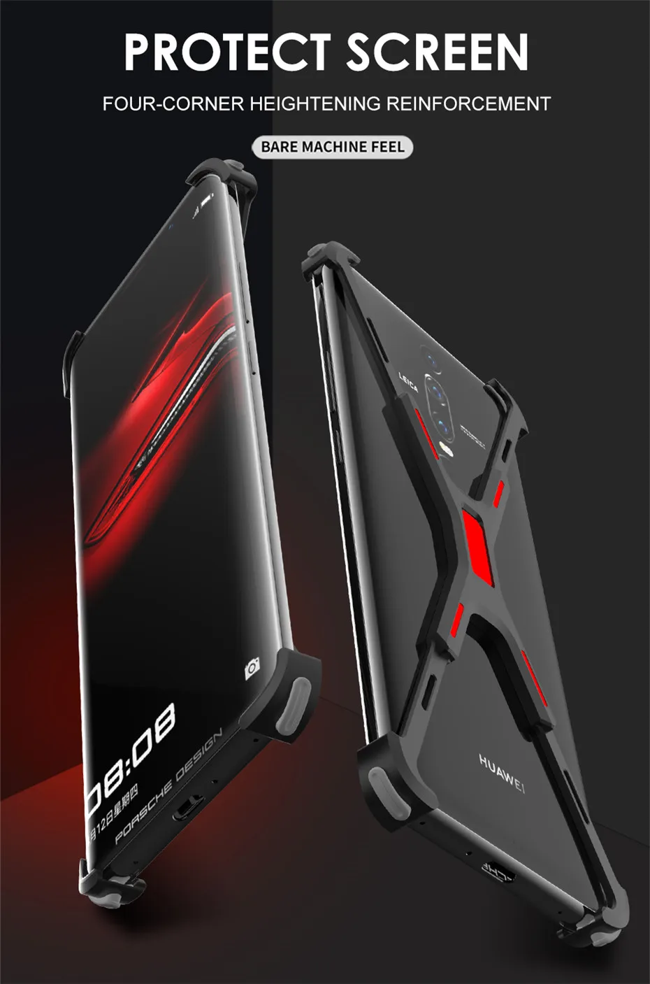 R-JUST для huawei mate RS противоударный алюминиевый металлический чехол X форма для huawei mate Rs защитная рамка бампер чехол