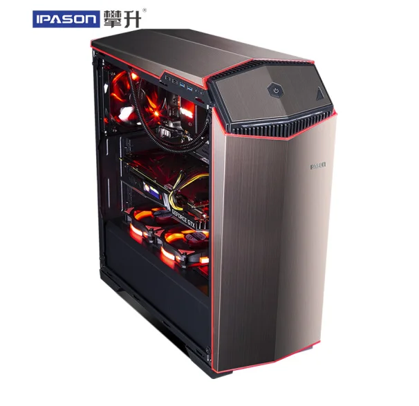 IPASON игровой пк AMD 8-ядерный R7 2700 RTX2070 8G DDR4 16G ram 256G SSD с водяным охлаждением настольные компьютеры в сборе игровые ПК