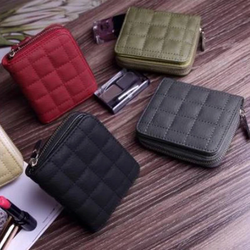 2018 Горячие Корея стиль для женщин кожа портмоне сетки Плед Notecase женский кошелек