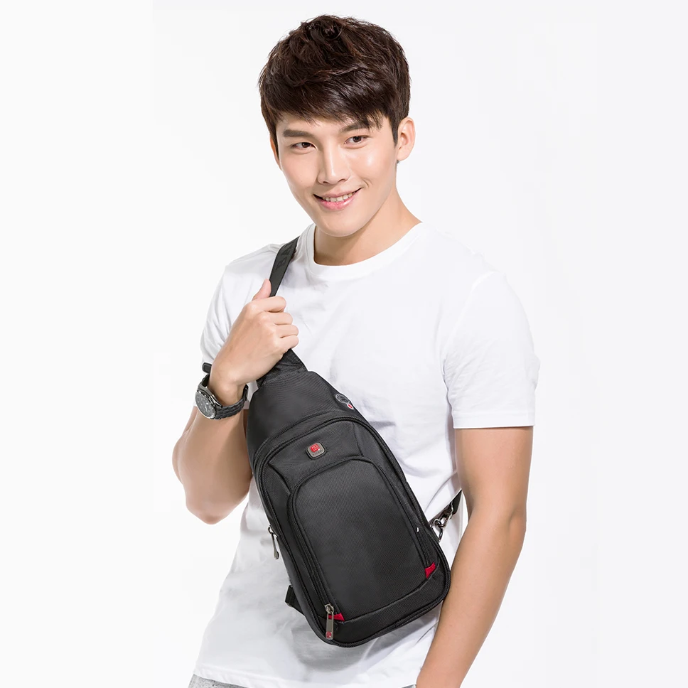 Мужская нагрудная сумка BaLang повседневная вместительная мессенджер через плечо