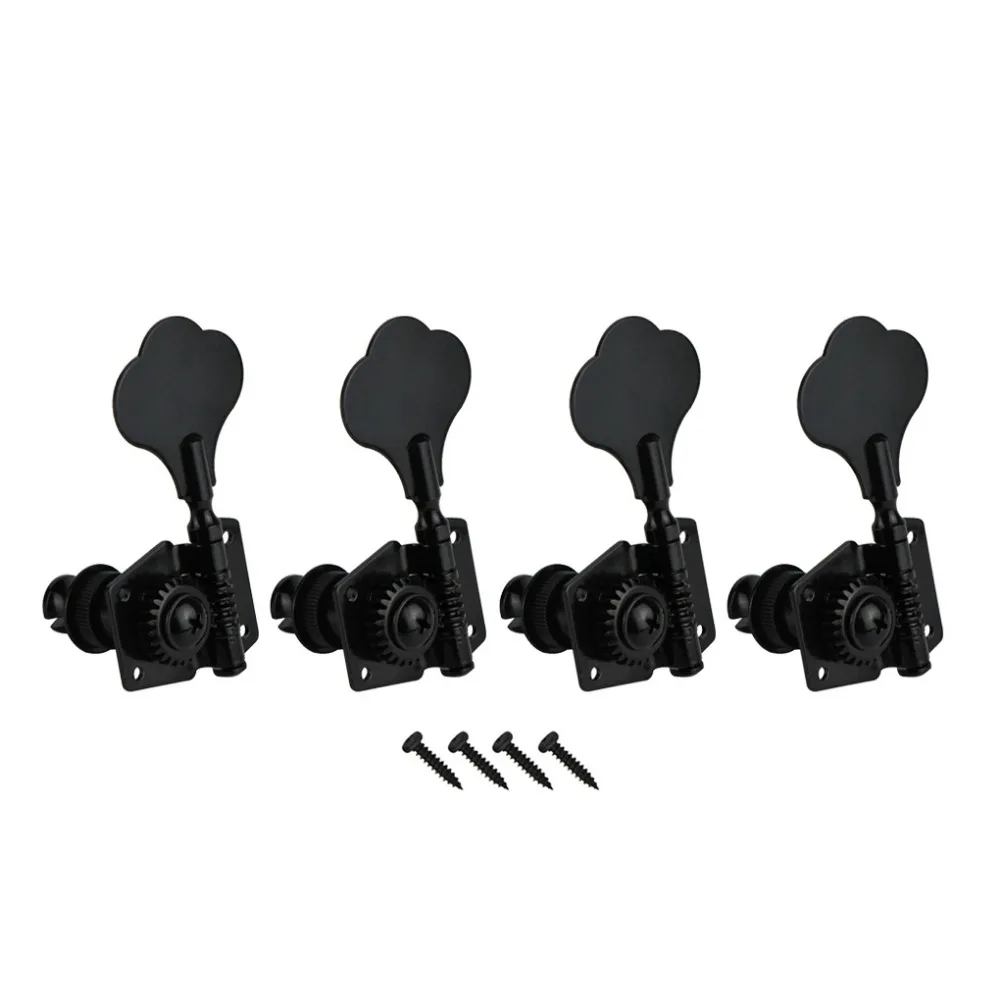 

FLEOR 4pcs Vintage Open Left Handed Bass Machine Heads Tuners Tuning Pegs Black 4L for 4 Strings Bass