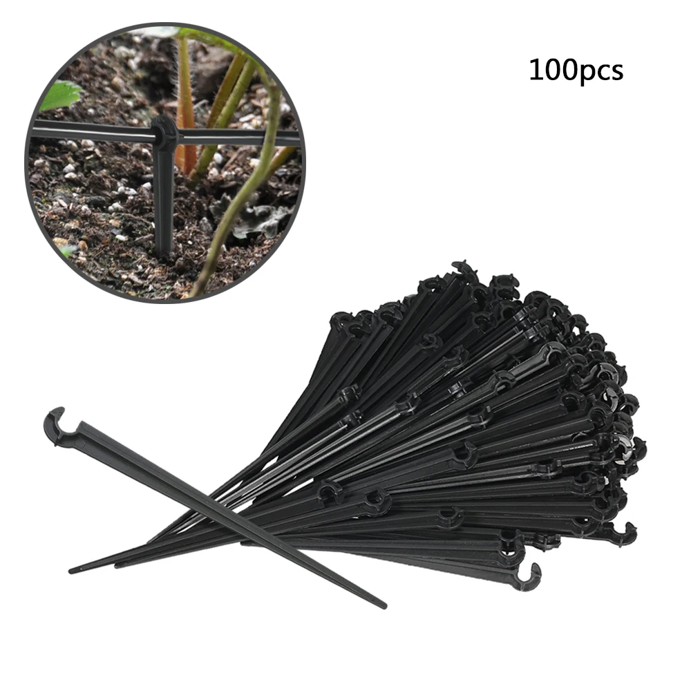 100pcs Hook Fixed Stems Support Holder for 4/7 Drip Irrigation Water Hose Drop Watering Kits Garden Use | Дом и сад