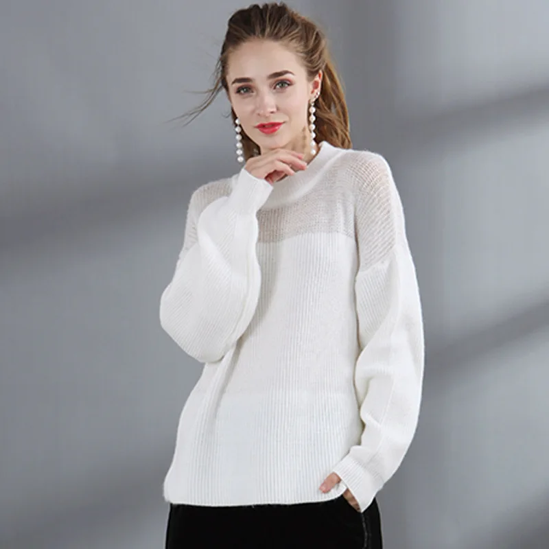 2018 new knitwear sweater women's autumn and winter fashion round neck pullover loose Female | Женская одежда