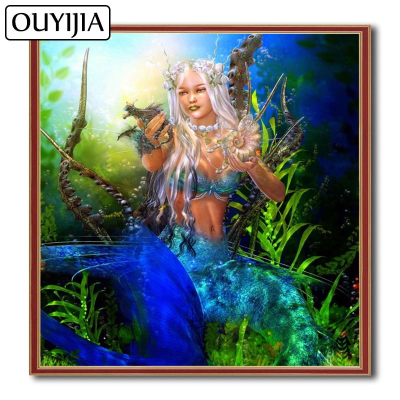 OUYIJIA Atr масло Русалка Beautys 5D DIY алмазная живопись Птица квадратный вышивка мозаика