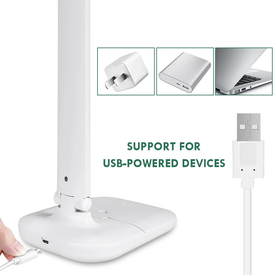 

LED Table Lamp Foldable USB Powered Touch Dimming Desk Lamp LED Eye Protection Reading Light Study Working Bedroom Bedside Lamp