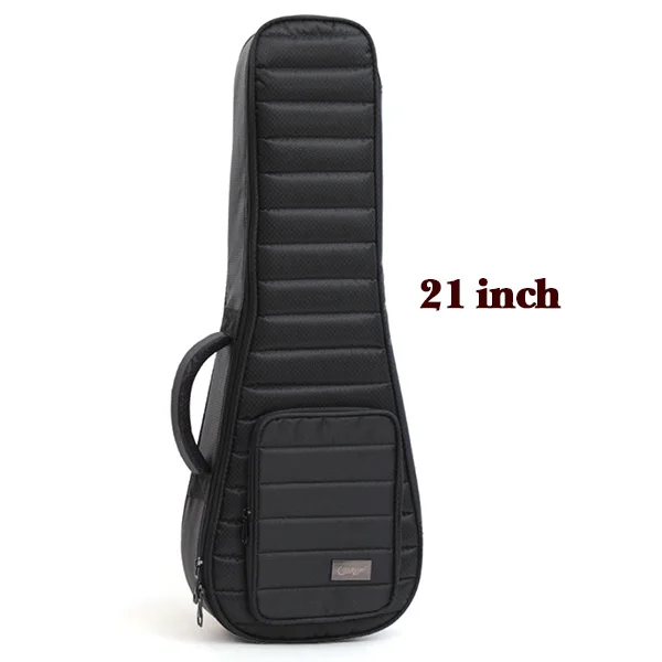 black 21 inch Укулеле сумка очень толстая коробка рюкзак вертикальный край дизайн модные простые музыкальные рюкзаки 21 23 26 дюймов несколько размеров и цветов - Цвет: black 21 inch