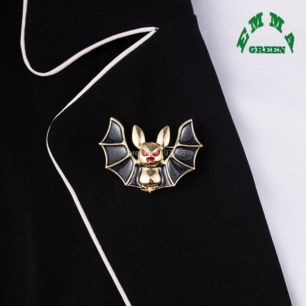 Halloween Bat Brooches for Women Zinc Alloy Metal Enamel Pins Fashion Vintage Animal Jewelry Accessories Fit Jacket Bag Coat | Украшения и