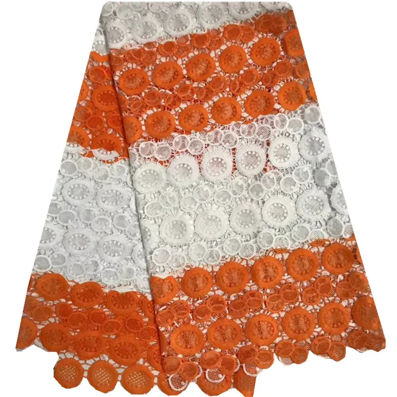 Новый нигерийские африканских Кружево Ткань S молочного шелка принт