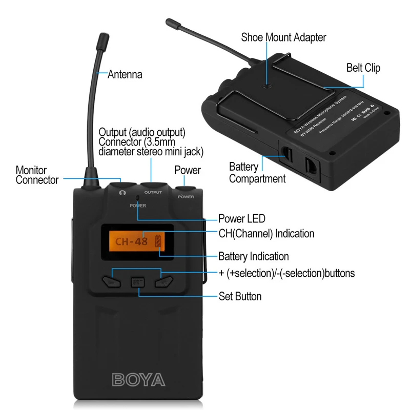 BOYA BY WM6 UHF Беспроводные ПЕТЛИЧНЫЕ микрофонные системы для DSLR