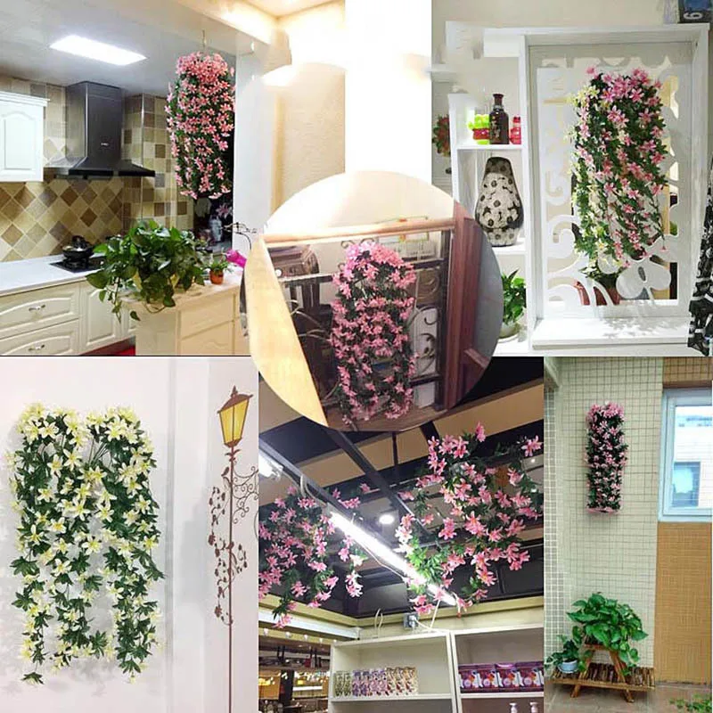 

Home Decor 1 Pieces Lily Hanging Flower Wall Hanging Orchid Basket Living Room Decoration Flower Artificial Flower Silk Flower