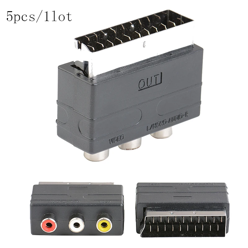 5 шт. RGB Scart К 3 RCA аудио видео кабель адаптер для PS4/WII DVD видеомагнитофон|Кабели| |