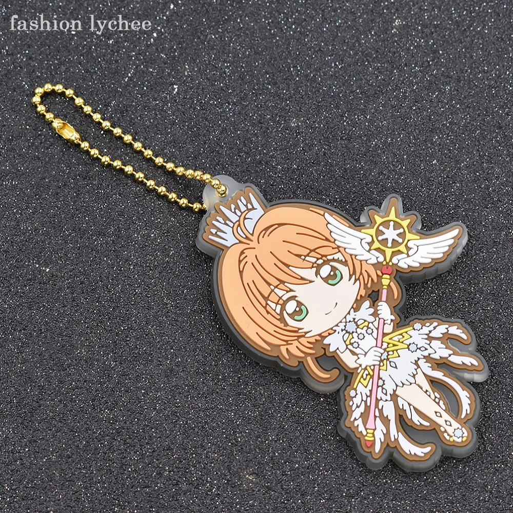 Мода Личи аниме Cardcaptor Сакура волшебная палочка резиновый ремешок Шарм брелок милый женский брелок подарок