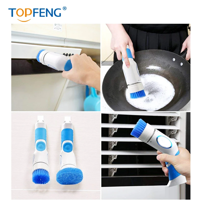 Электрическая Чистящая Щетка TOPFENG ручные кухонные электрические щетки скруббер
