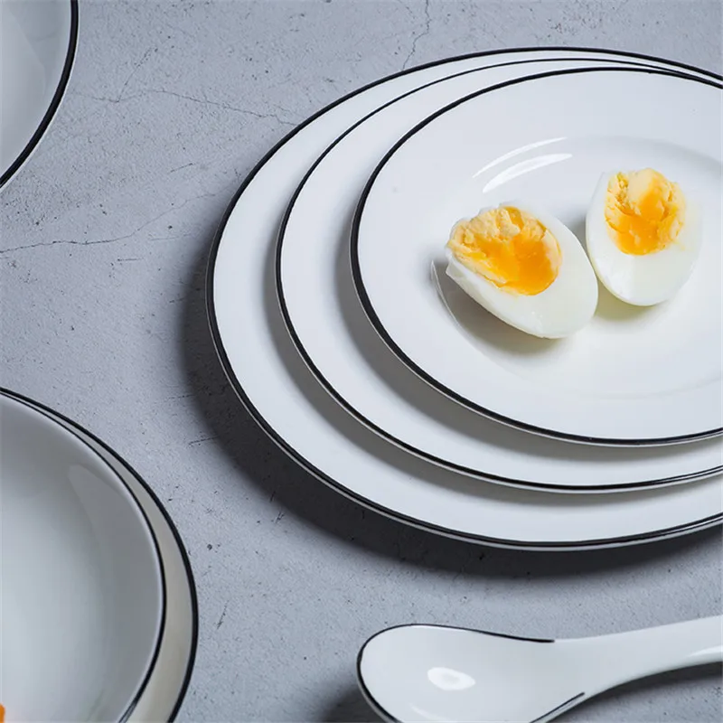 Керамическая тарелка чаша набор образец слоновой кости белая для стейка блюдо