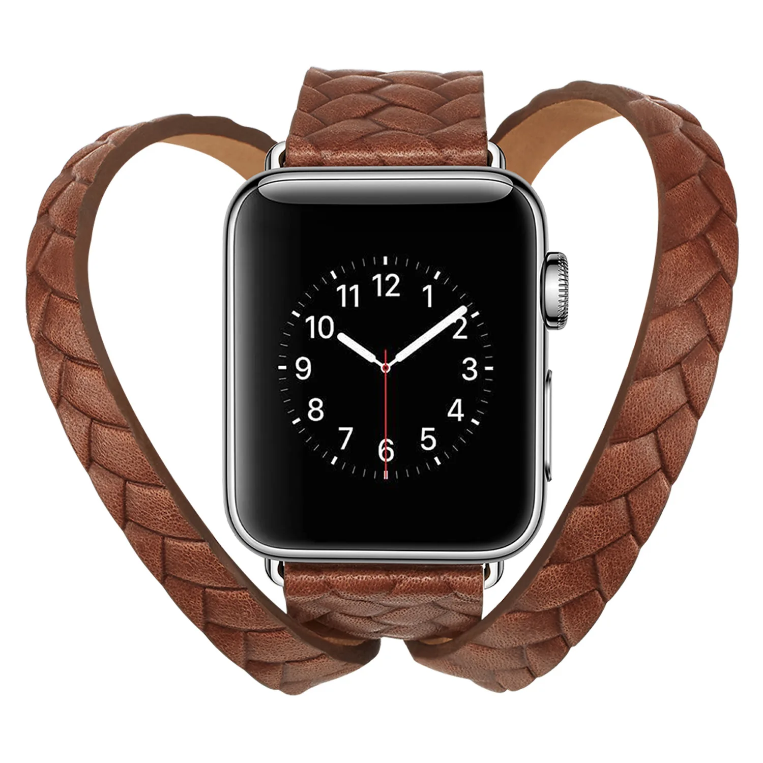 KLFS рельефный ремешок для Apple Watch ремешок кожаный ремешок с двойным кожаным ремешком 38 42 40 44 мм