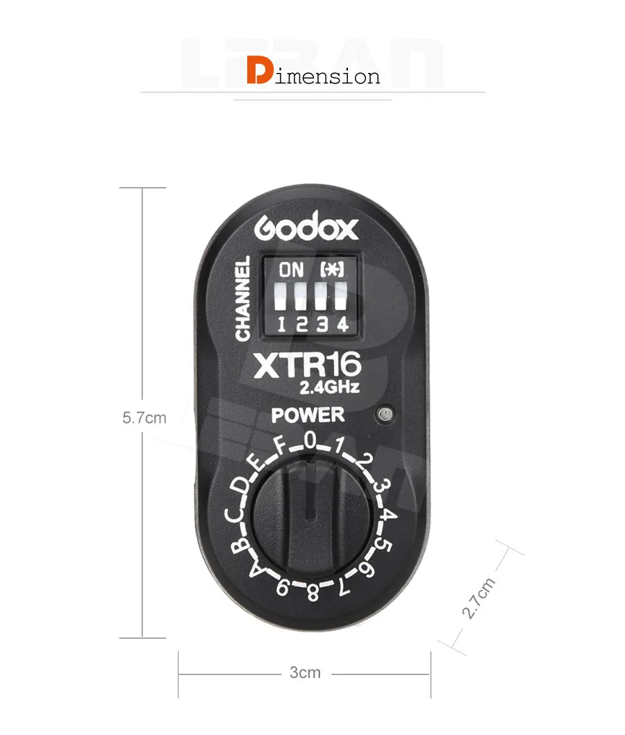 Godox XTR-16 Беспроводной 2,4G дистанционное управление Управление приемник вспышки для X1C X1N XT-16 трансмиттер триггер Wistro AD360/DE/QT/DP/QS/GS/GT