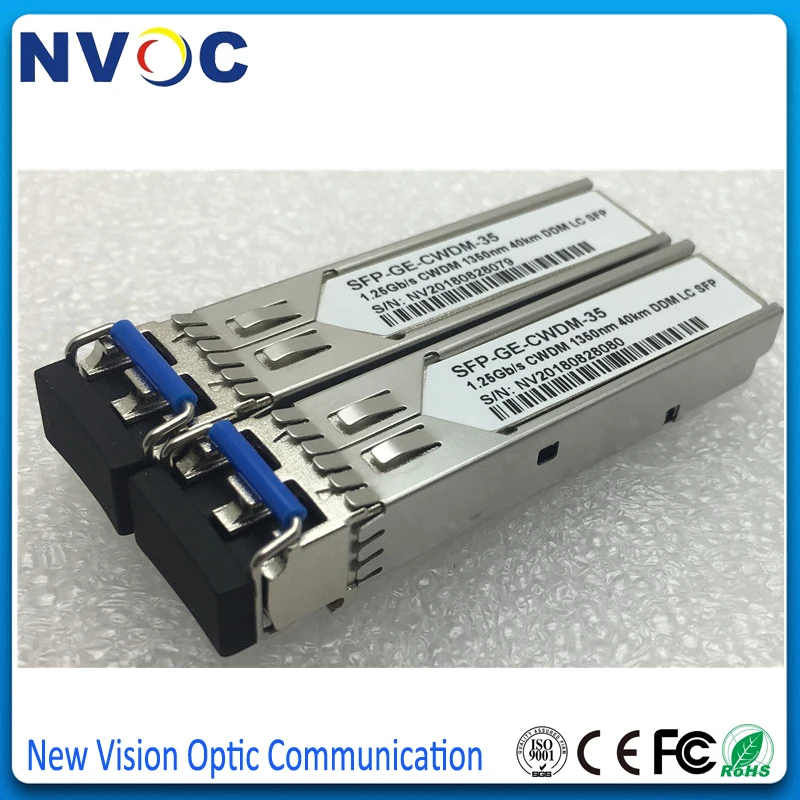 1 25 г 1350нм дуплекс однорежимный 40 км 1270нм ~ 1610нм двойное волокно LC CWDM SFP волоконный